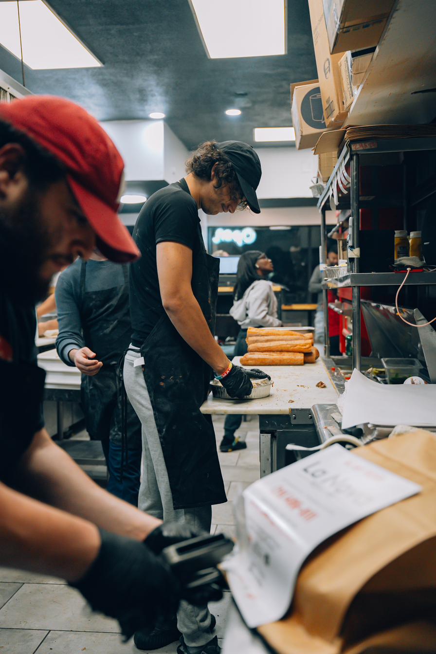 Kitchen team in motion